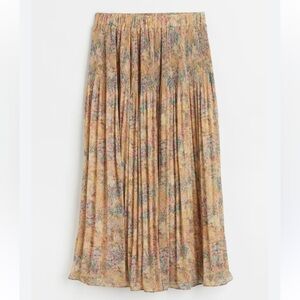 H&M Women’s Floral Pleated Midi Skirt size Medium